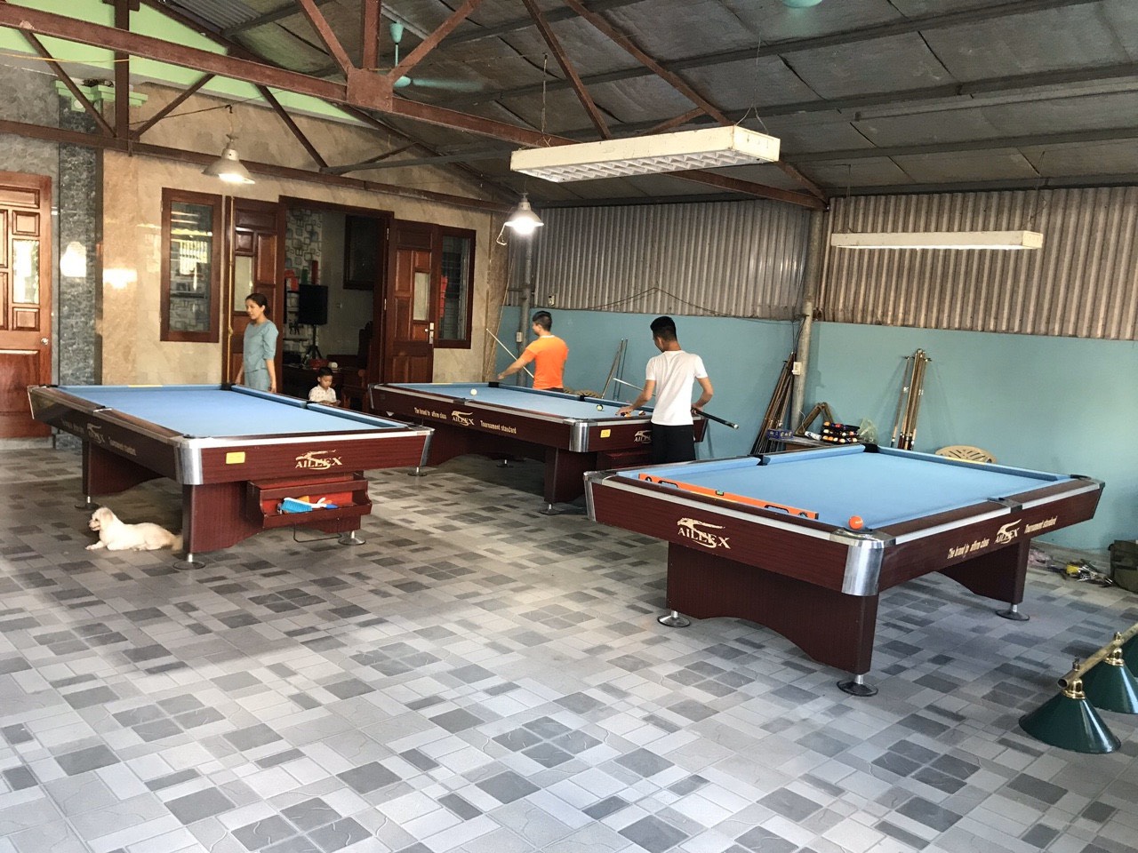 Billiards Hoàn Thúy lắp 3 bàn bi a aileex 9018 lướt tại Kiến Xương, Thái Bình