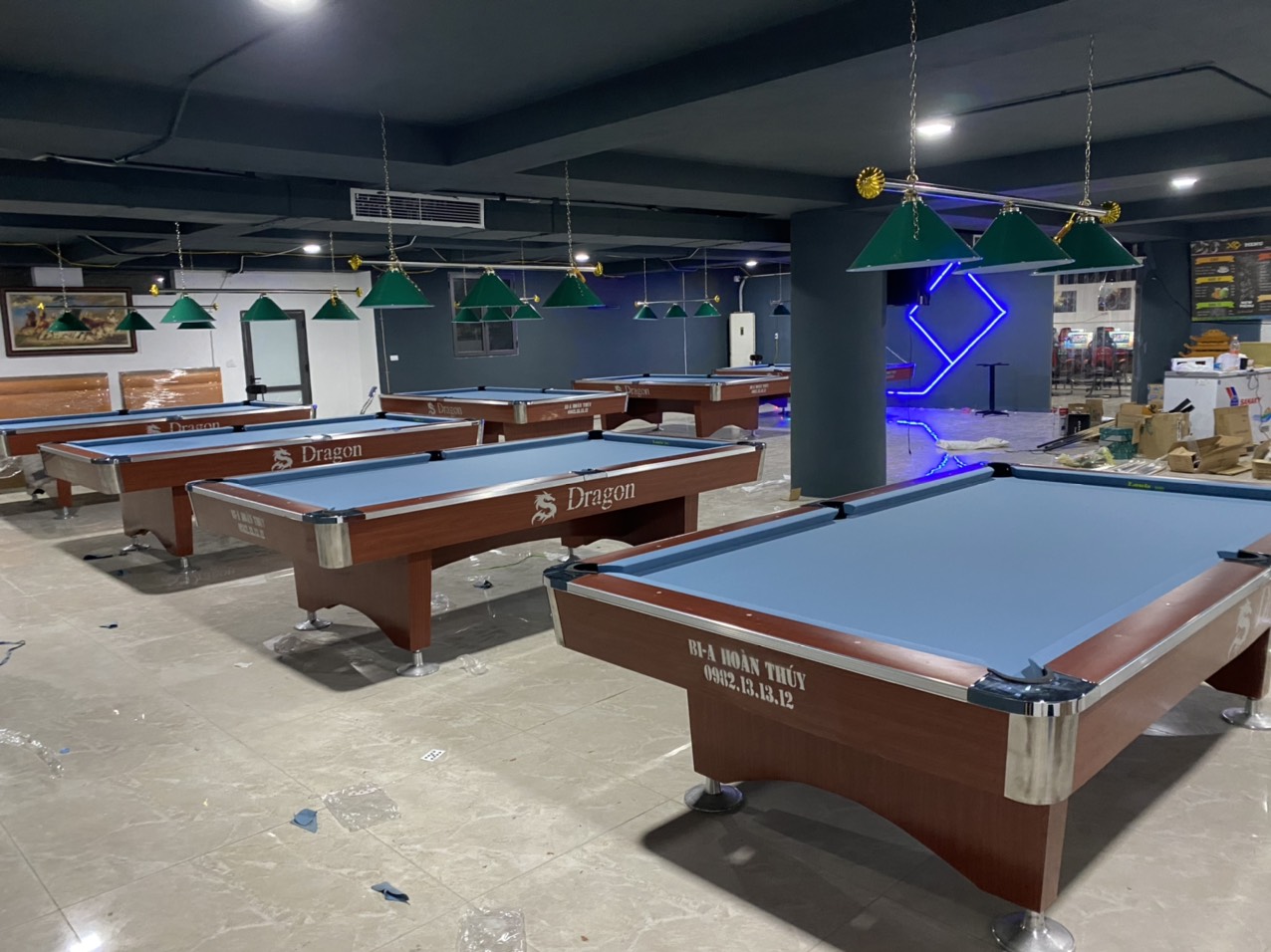 Billiards Hoàn Thúy lắp đặt 7 bàn 9018 tại Mễ Trì Hạ, Hà Nội